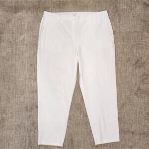 Eileen Fisher White Organic Cotton Hemp Tapered Ankle Pants Size 20 NWT